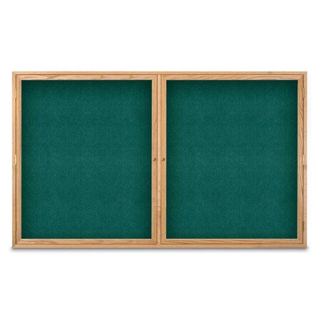 United Visual Products Sliding Door Indoor Enclosed Corkboard, 7 UV9028ACSH-WHITE-DRKSPR
